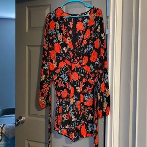 Long sleeve rose dress/romper